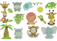 Stickserie - Dschungeltiere